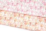 Sweet Tulip Flower Patterned Fabric Cotton made in Korea by the Half Yard