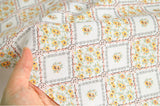 Antique Flower Garden Diamond Grid Patterned Fabric made in Korea by the Half Yard