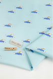 Swimming Dog Puppy Bear Patterned Fabric made in Korea by the Half Yard