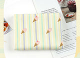 Stripe & Sweet Ice Cream Patterned Fabric made in Korea by the Half Yard