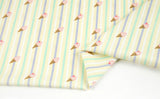 Stripe & Sweet Ice Cream Patterned Fabric made in Korea by the Half Yard