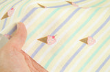 Stripe & Sweet Ice Cream Patterned Fabric made in Korea by the Half Yard