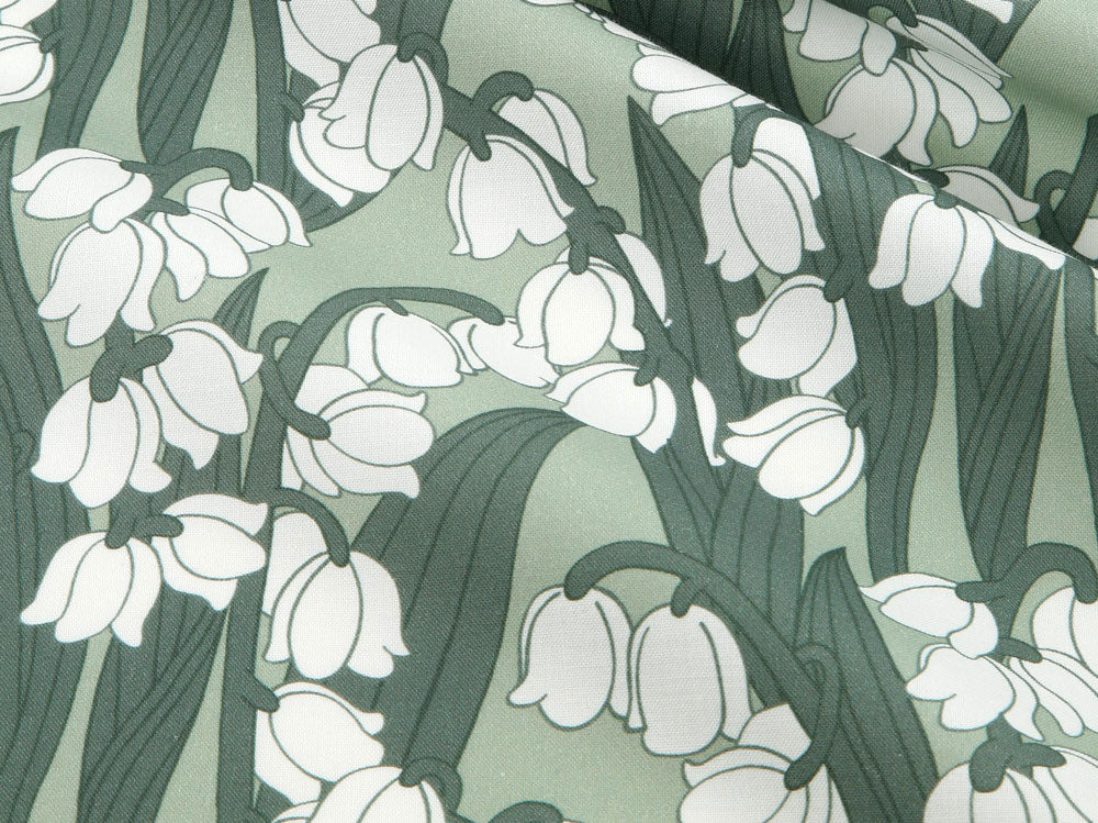Campanula Bell Flower Patterned Fabric made in Korea by the Half Yard