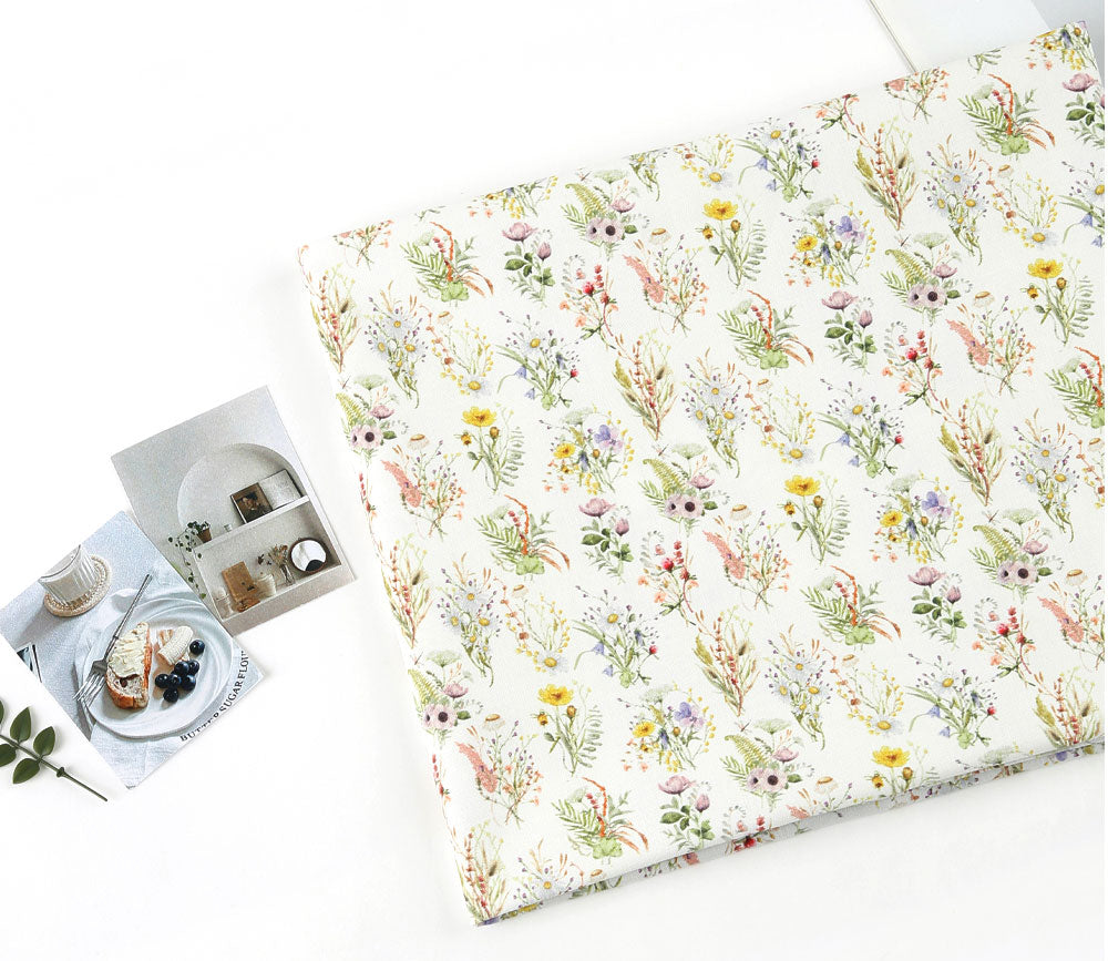 Flower Story Patterned Fabric Cotton made in Korea by the Half Yard