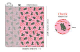 Fish & Cat Kitten Patterned Fabric Cotton made in Korea by the Half Yard