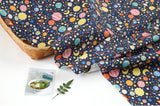 Funny Galaxy Star Space Planet Patterned Fabric Cotton made in Korea by the Half Yard