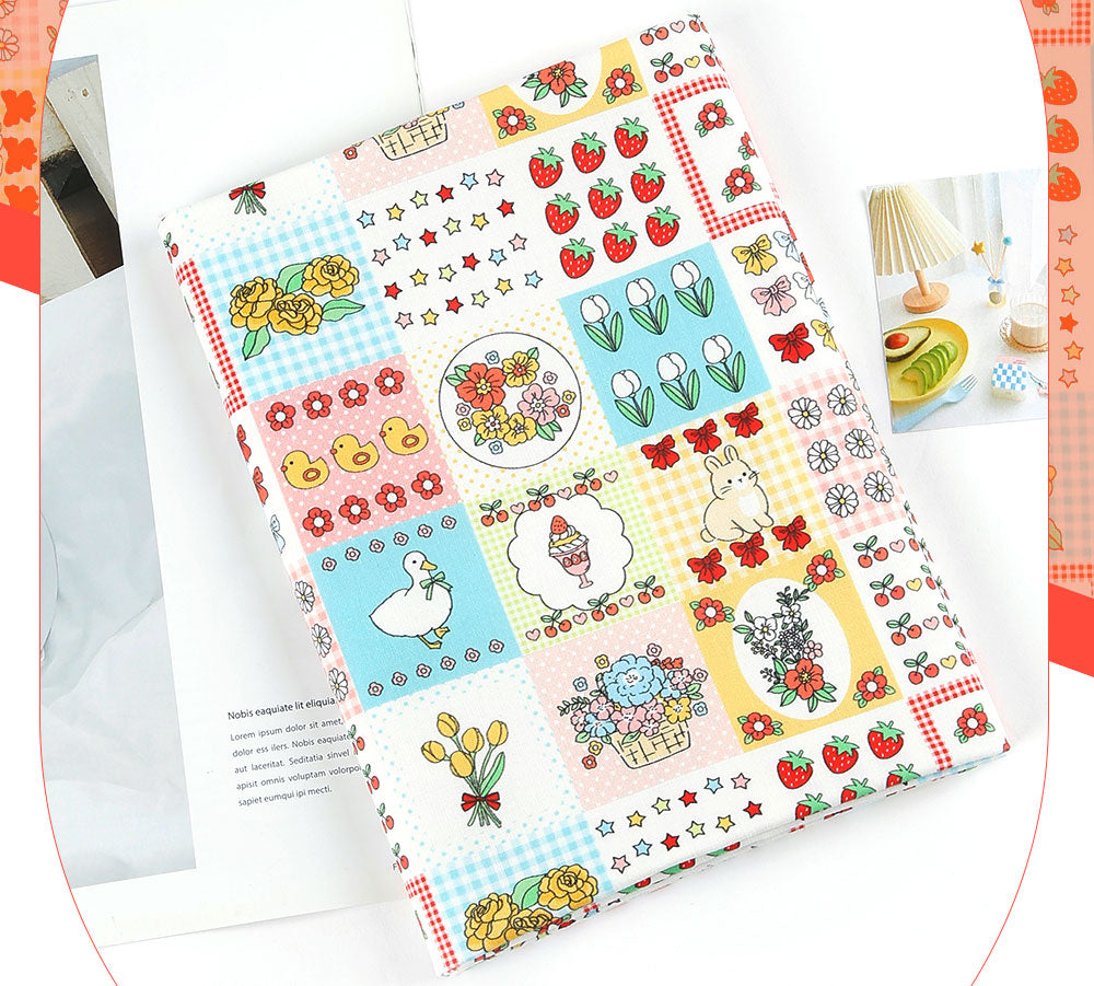 Cutie Casual Square Patchwork Design Patterned Fabric Cotton made in Korea by the Half Yard