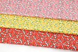 Mona Camellia Flower Patterned Fabric Cotton made in Korea by the Half Yard