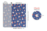 Camellia Flower & Rabbit Patterned Fabric Cotton made in Korea by the Half Yard