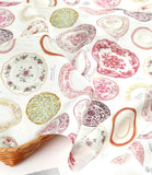 Vintage Plate Retro Designed Dishes Patterned Fabric Cotton made in Korea by the Half Yard