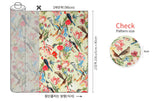 Flower & Birds Thrush Robin  Patterned Fabric Cotton made in Korea by the Half Yard