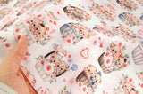 Lovely Teddy bear Couple Fabric Digital Textile Printing printed in Korea by the Half Yard