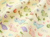 Bebe Dinosaur Friends Fabric DTP printed in Korea by the Half Yard