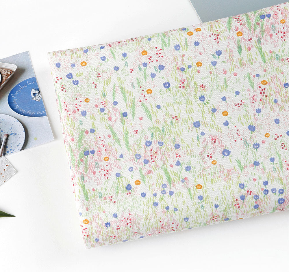 Flower Shade Garden Fabric Digital Textile Printing printed in Korea by the Half Yard