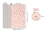 Heart & Cherry in Square Box Patterned Fabric DTP printed in Korea by the Half Yard