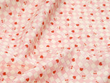 Heart & Cherry in Square Box Patterned Fabric DTP printed in Korea by the Half Yard