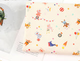 Funny Animal Circus Parade Patterned Fabric DTP printed  in Korea by the Half Yard