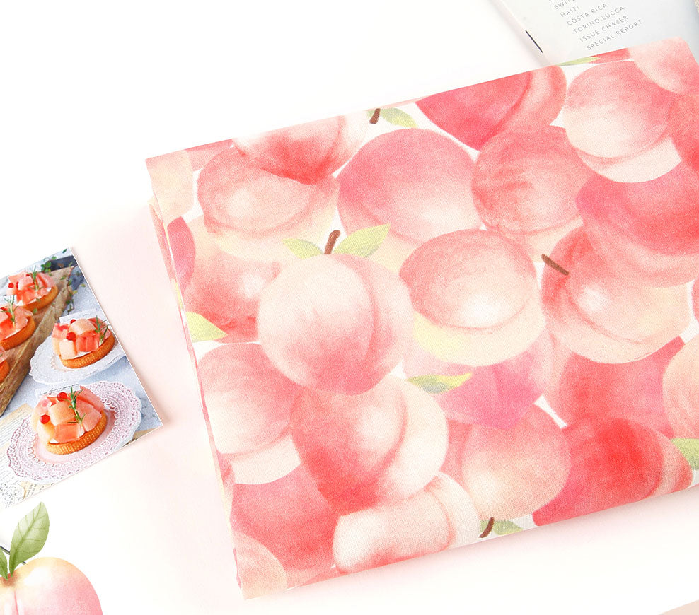 Squishy Peach Patterned Fabric DTP printed  in Korea by the Half Yard