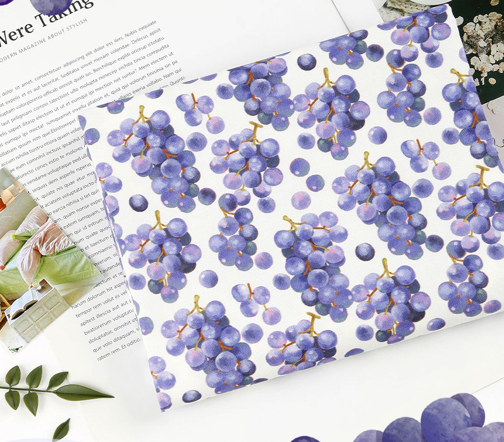 Sweet Grape Patterned Fabric DTP printed  in Korea by the Half Yard