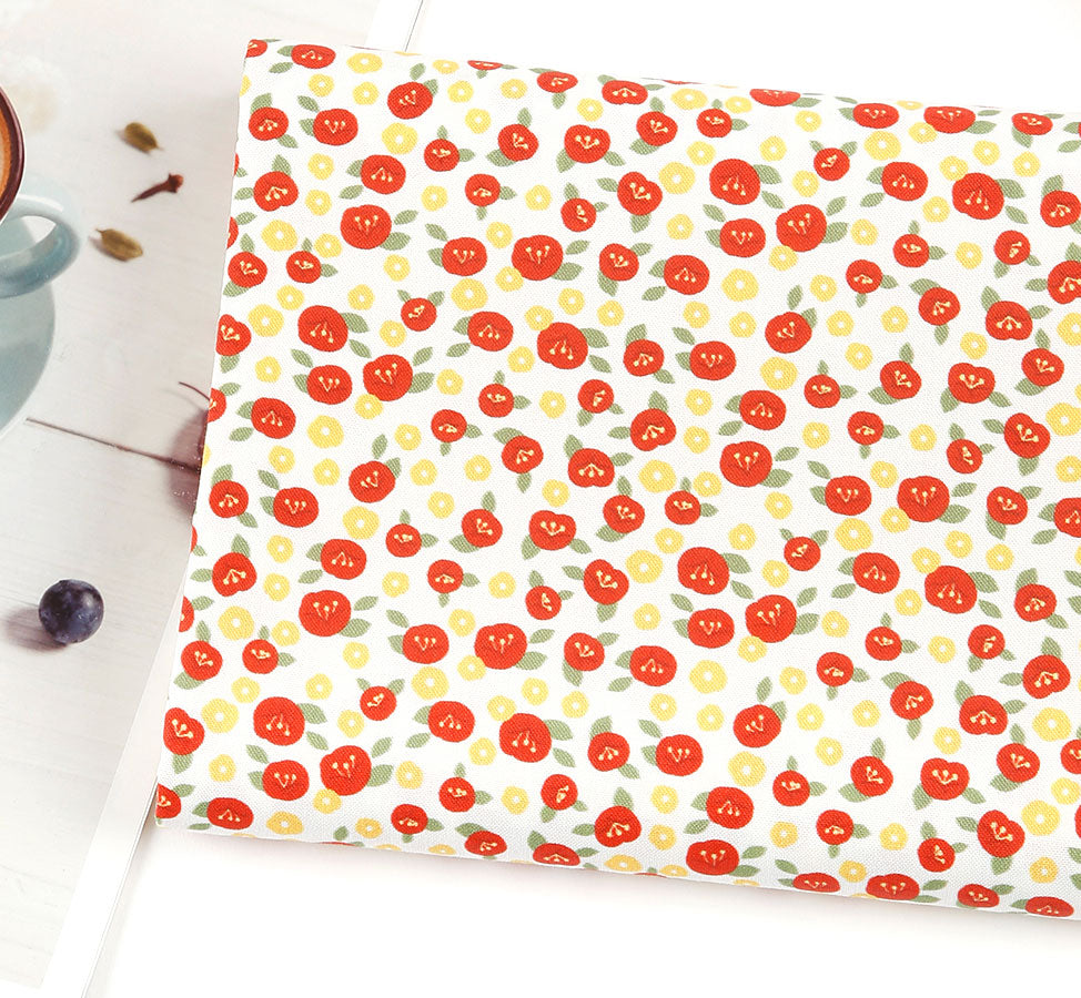 Pompom Camellia Petite Flower Patterned Fabric DTP printed  in Korea by the Half Yard