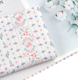 Rabbit Bunny Flower Stripe Patterned Fabric DTP printed  in Korea by the Half Yard