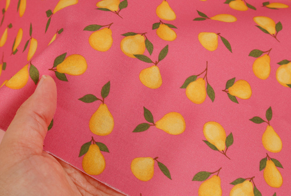 Fruits Pear Patterned Fabric made in Korea by the Half Yard