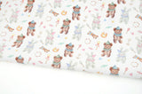 Cute Baby Animals Patterned Linen OEKO-TEX Fabric made in Korea by the Yard 90cm x 140cm or 36"x 55"