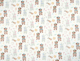 Cute Baby Animals Patterned Linen OEKO-TEX Fabric made in Korea by the Yard 90cm x 140cm or 36"x 55"