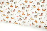 Cute Baby Animals Patterned Linen OEKO-TEX Fabric made in Korea by the Yard 90cm x 140cm or 36"x 55"