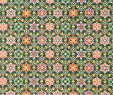 Korea Traditional Design Dancheong Peony Patterned Linen OEKO-TEX Fabric made in Korea by the Yard 90cm x 140cm or 36"x 55"