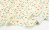 Peach Flower Patterned Organic 40s Fabric made in Korea by the Yard 36" by 55" or 90cm x 140cm