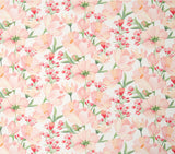 Pink Flower Mielle Patterned Fabric Oxford Cotton made in Korea by the Yard