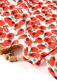 Fresh Tomato Patterned Fabric Oxford Cotton made in Korea by the Yard
