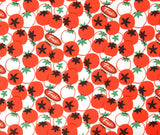 Fresh Tomato Patterned Fabric Oxford Cotton made in Korea by the Yard