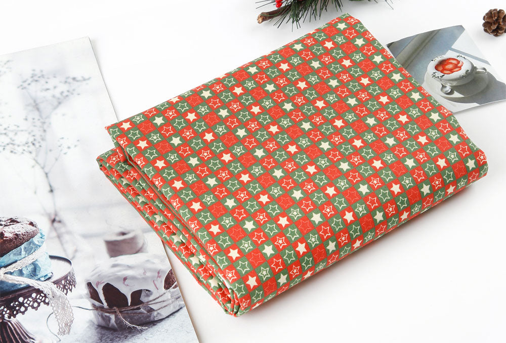 Christmas Star Patterned Fabric Cotton made in Korea by the Half Yard
