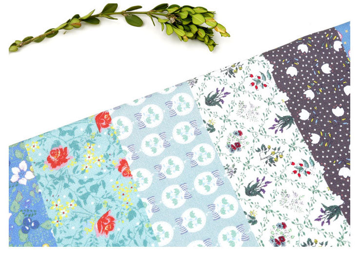 Stripe Shaped Flower Patchwork Fabric Digital Textile Printing printed in Korea by the Half Yard