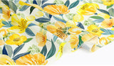 Watercolor Yellow Flower Garden Patterned Fabric made in Korea by the Half Yard