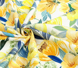 Watercolor Yellow Flower Garden Patterned Fabric made in Korea by the Half Yard