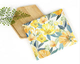 Watercolor Yellow Flower Garden Patterned Fabric made in Korea by the Half Yard