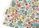 Blanc Flower Wildflower Garden Patterned Fabric made in Korea by the Half Yard