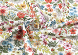 Blanc Flower Wildflower Garden Patterned Fabric made in Korea by the Half Yard