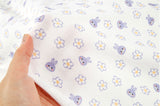 Single Circular Knitting Blossom Rabbit Patterned Fabric Cotton made in Korea by the Yard