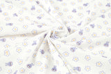Single Circular Knitting Blossom Rabbit Patterned Fabric Cotton made in Korea by the Yard