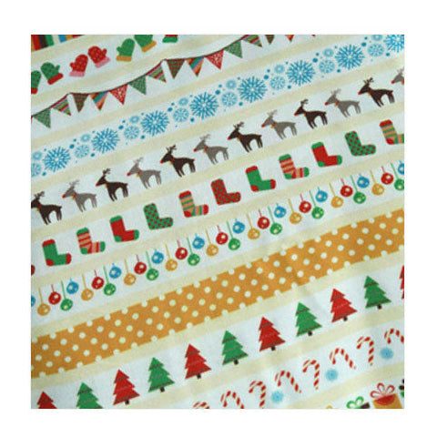 Christmas Stripe Patterned Fabric Cotton made in Korea by the Half Yard