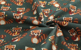 Lovely Lesser Panda Patterned Fabric made in Korea by the Half Yard