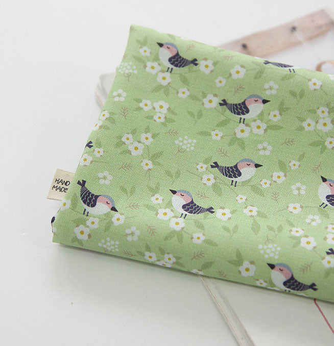 Buddy Flower Baby Bird Patterned Fabric Cotton made in Korea by the Half Yard
