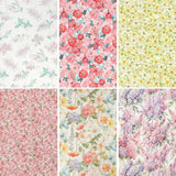 Pretty Flower Patterned Linen OEKO-TEX Fabric made in Korea by the Yard 90cm x 140cm or 36"x 55"
