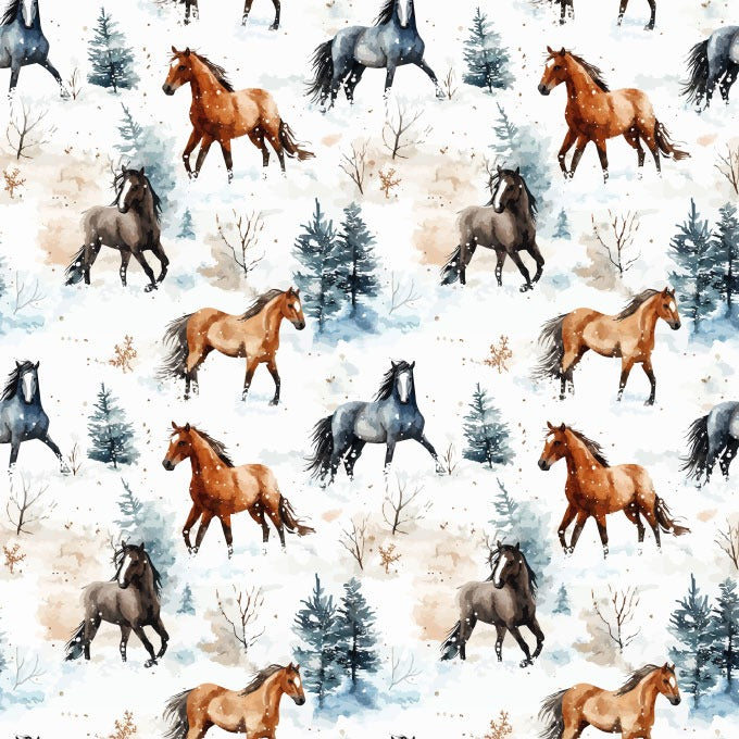 Custom made Fabric Horse & Cats Design Theme E-DTP made in Korea by the Yard