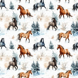 Custom made Fabric Horse & Cats Design Theme E-DTP made in Korea by the Yard