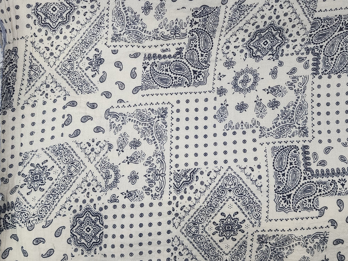 Paisley Patterned Double Gauze Fabric made in Korea by the Yard 36" x 59" or 90 x 150cm